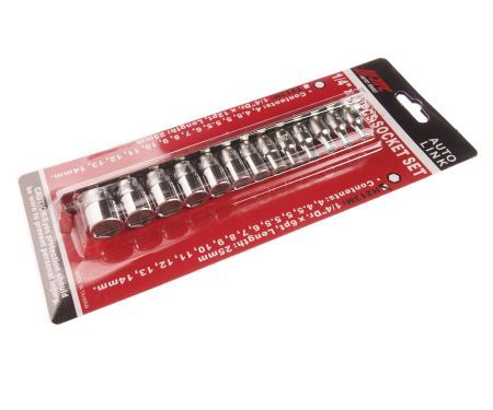 Набор головок торцевых 1/4" 6-ти гранных 04-14мм L=25мм 13 предметов JTCJTC