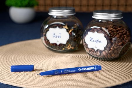 ЗУБР МП-50 синий, 0.5 мм перманентный маркер (06321-7)