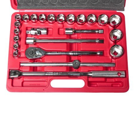 Набор головок торцевых 1/2" 6-ти гранных 10-32мм 24 предмета в кейсе JTCJTC