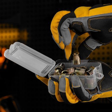 Заклепки резьбовые, стальные, оцинкованные, М12, пластиковый кейс, 25 шт. Denzel