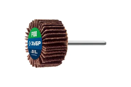 ЗУБР  d 30x15 мм, P100, круг шлифовальный лепестковый, на шпильке  d  3.2 мм; 36600-100