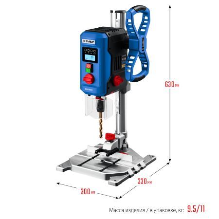 ЗУБР 800 Вт, 13 мм БЗП, вертикально - сверлильный станок, Профессионал (ВСС-П800)