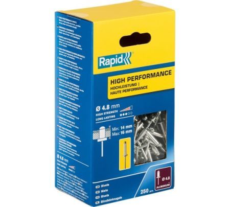 Алюминиевая высокопроизводительная заклепка RAPID R:High-performance-rivet 4.8х20 мм 250 шт. 5001439