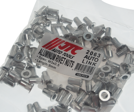 Заклепка резьбовая M3х0.5мм алюминиевая 100шт. JTCJTC