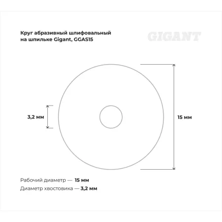Абразивный круг шлифовальный Gigant GGAS15
