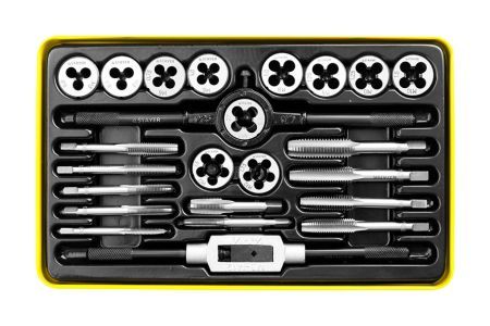 STAYER MaxCut 24 предмета, набор метчиков и плашек, легированная сталь, 28016-H8