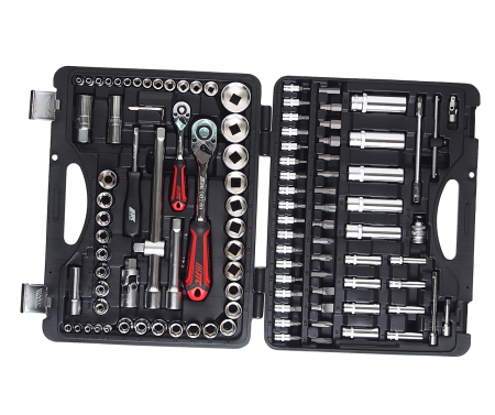 Набор головок торцевых и бит 1/4",1/2" 6-гранных 110 предметов в кейсе JTCJTC