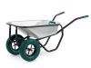KRAFTOOL MAXDrive-2 110л, 280 кг, двухколесная, с трубным усилителем, кузов 0,9 мм, полиуретановые колеса, тачка строительная (39860)