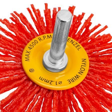 Щетка для дрели, 65 мм, Плоская, со шпилькой, нейлоновая щетина Denzel