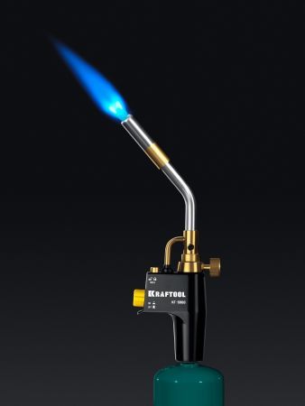 KRAFTOOL KF-9000, с пьезоподжигом на баллон турбо нагрев + 30% 2000°C, Газовая горелка Blue Fire (55510)