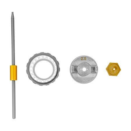 Ремкомплект для краскораспылителя 4 предмета: сопло 2,5 мм, игла, форсунка, зажим сопла Matrix