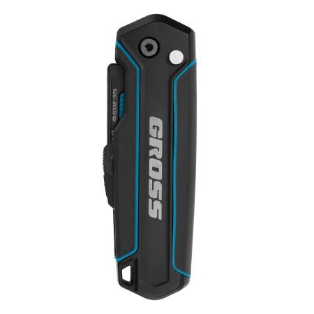 Нож-скребок складной, 19мм, сменное лезвие, SK2, 5 запас. лезвий, алюмин. корпус, клипса GROSS