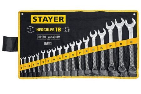 Набор комбинированных гаечных ключей STAYER HERCULES 18 шт 6 - 32 мм 27081-H18