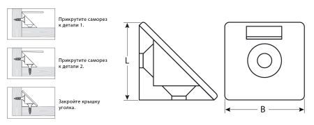 ЗУБР цвет белый, 4.0 x 15 мм, 4 шт, мебельный уголок с шурупом (4-308256-3)