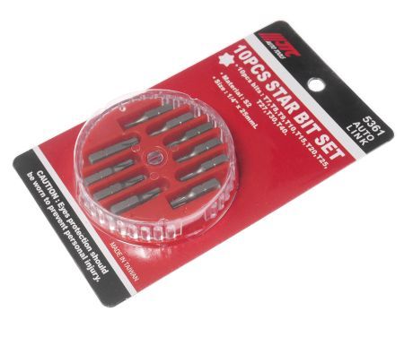 Набор бит 1/4" TORX Т7-Т40 10 предметов в боксе JTCJTC