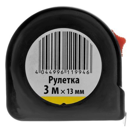 Рулетка строительная 3 м х 13 мм, пластиковый корпус