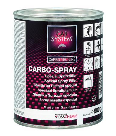 CARSYSTEM Шпатлевка полиэфирная напыляемая Carbo, 0,82 кг