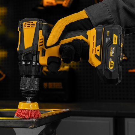 Щетка для дрели, 65 мм, Чашка, со шпилькой, нейлоновая щетина Denzel