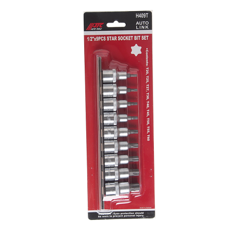 Набор бит-головок 1/2" TORX T20-T60 9 предметов JTCJTC