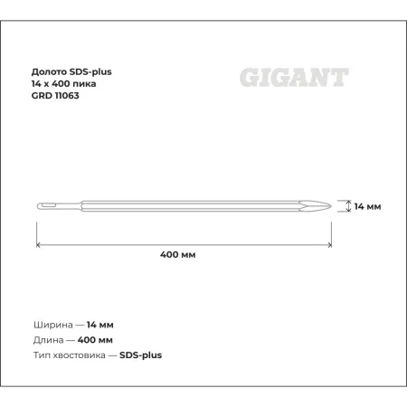 Долото-пика sds-plus Gigant GRD 11063