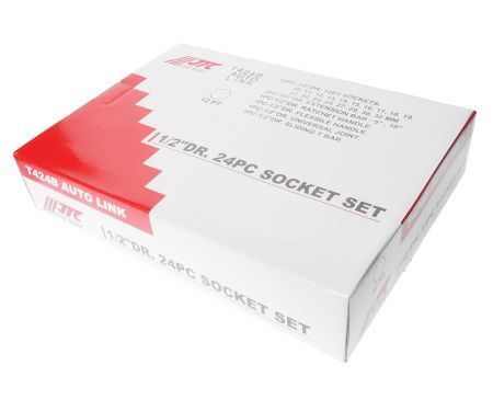 Набор головок торцевых 1/2" 12-ти гранных 10-32мм 24 предмета в кейсе JTCJTC