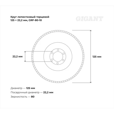 Торцевой круг лепестковый Gigant GRF-80-10