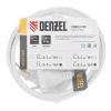 Шнур сетевой Energy Series, ПВС, 1,5 м, 2 x 1 мм, с неразборной вилкой, белый, Denzel