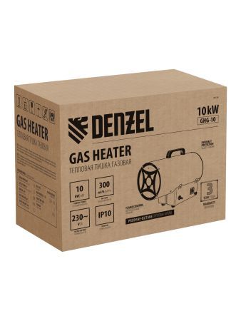 Газовая тепловая пушка GHG-10, 10 кВт, 300 м3/ч, пропан-бутан Denzel