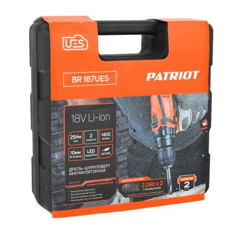 Дрель-шуруповерт аккумуляторная PATRIOT BR 187 UES
