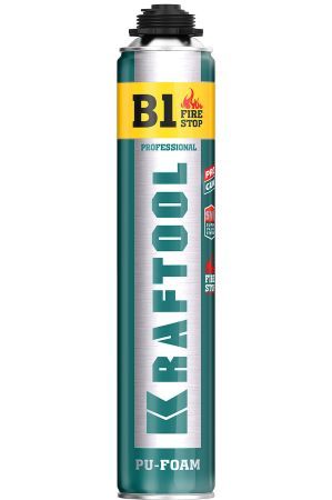 KRAFTOOL FIRE STOP B1, 750 мл, пистолетная, огнестойкая, не залипающий клапан, 240°С, SVS, выход до 51 л, монтажная пена (41186)
