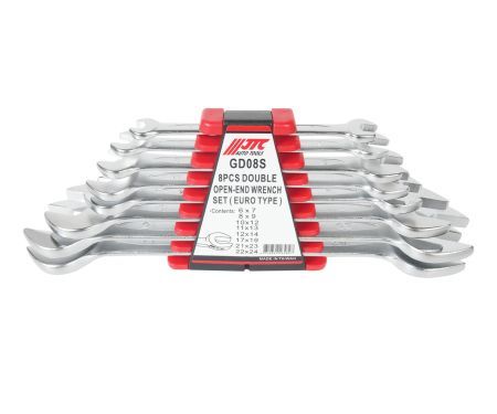 Набор ключей рожковых 6-24мм двухсторонних 8 предметов с держателем JTCJTC