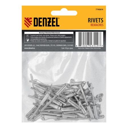 Заклепки алюминиевые, 3/16"-5/8", 5 х 15 мм, 50 шт Denzel