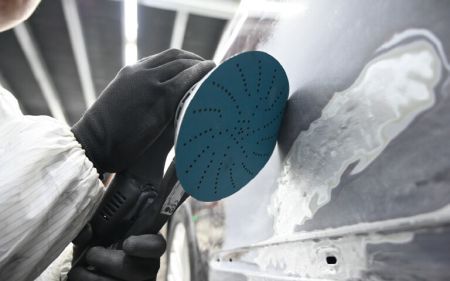 SANDWOX BLUE CERAMIC диск на бумажной основе, керамика Ø150мм, липучка 15 отв.