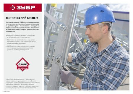 ЗУБР ГОСТ 7798-70, кл. пр. 5.8, M6 х 60 мм, цинк, 4 шт, болт (303086-06-060)