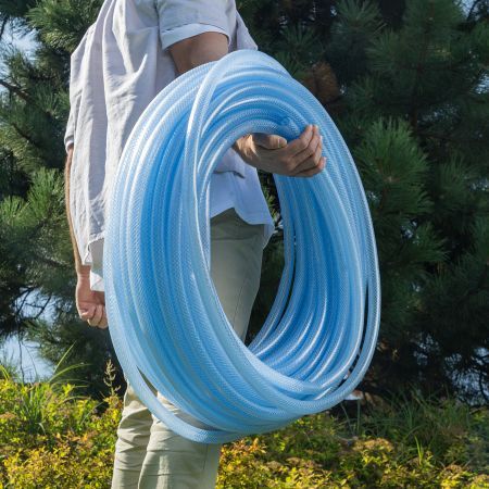 Шланг поливочный прозрачный армированный 3-х слойный, 3/4", 50 м Palisad