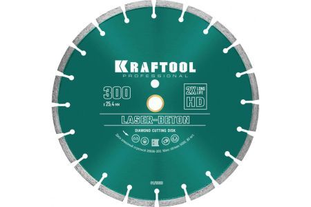 KRAFTOOL LASER-BETON 300 мм, диск алмазный отрезной по бетону и камню (300х25.4/20 мм, 10х3.2 мм), 36686-300