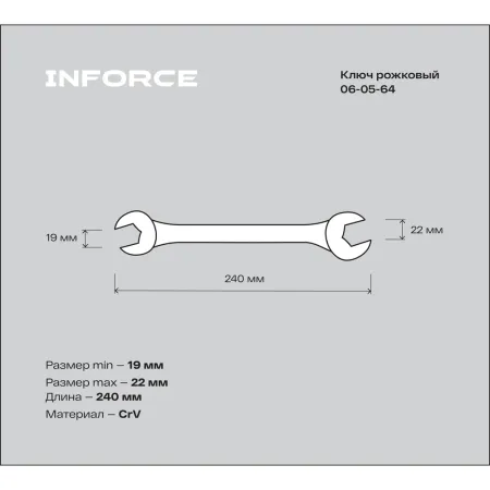 Рожковый ключ Inforce 06-05-64