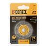 Щетка для дрели, 50 мм, Плоская, со шпилькой, нержавеющая витая проволока Denzel