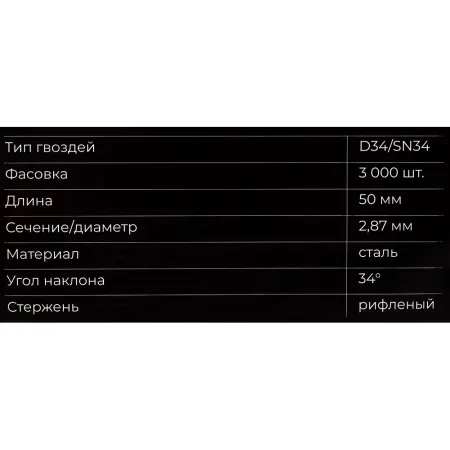 Рифленый реечный гвоздь по дереву Gigant 2,87x50 3000шт.