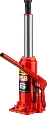 STAYER RED FORCE, 6 т, 216 - 413 мм, бутылочный гидравлический домкрат, Professional (43160-6)