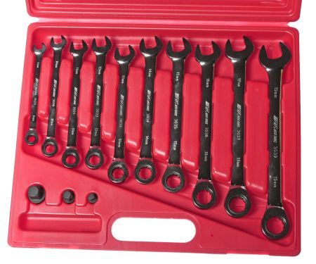 Набор ключей комбинированных 8-19мм трещоточных 13 предметов в кейсе JTCJTC