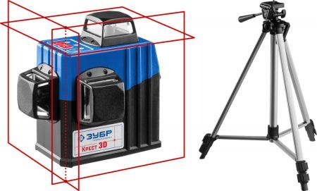 Лазерный нивелир ЗУБР КРЕСТ 3D №2 20-70 м 34908-2