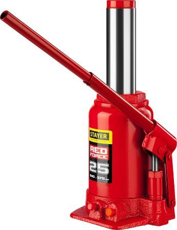 STAYER RED FORCE, 25 т, 240 - 375 мм, бутылочный гидравлический домкрат, Professional (43160-25)