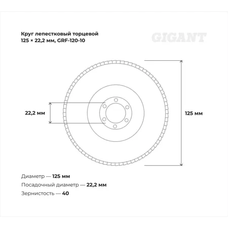 Торцевой круг лепестковый Gigant GRF-120-10