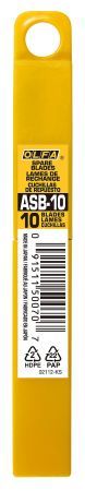 OLFA 9 мм, 10 шт, в пластиковом кейсе, сегментированные лезвия (OL-ASB-10)