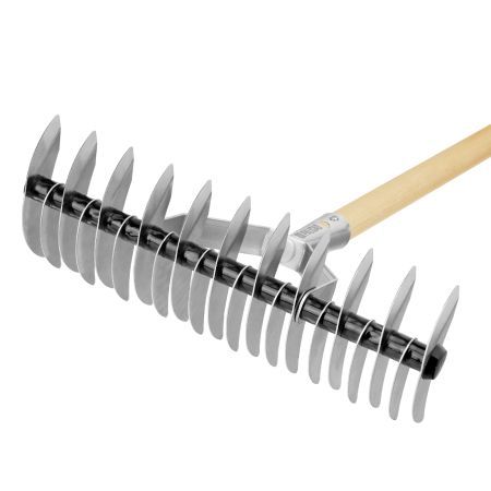 Грабли двусторонние аэраторные, стальные, зубъя 11/21шт, 340 мм, деревянный черенок, BASE Palisad