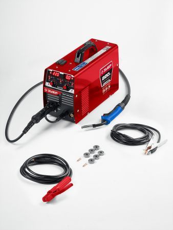 ЗУБР MASTER, MIG / MAG, FCAW, MMA, TIG, 220 А, полуавтомат сварочный, с газом / без газа, горелка ПСГ-220 (ПСГ-М8-220)