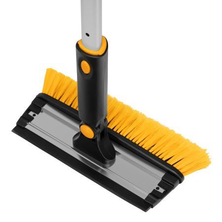 Щетка-сметка для снега со скребком, телескоп, поворотная голова, водосгон, 900-1200 мм Denzel