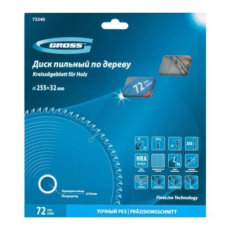 Пильный диск по дереву 255 x 32/30 x 72Т Gross