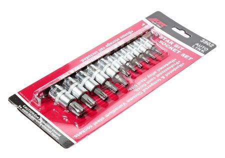 Набор головок торцевых 1/4"-3/8" TORX Т10Н-Т60Н с отверстием 11 предметов JTCJTC